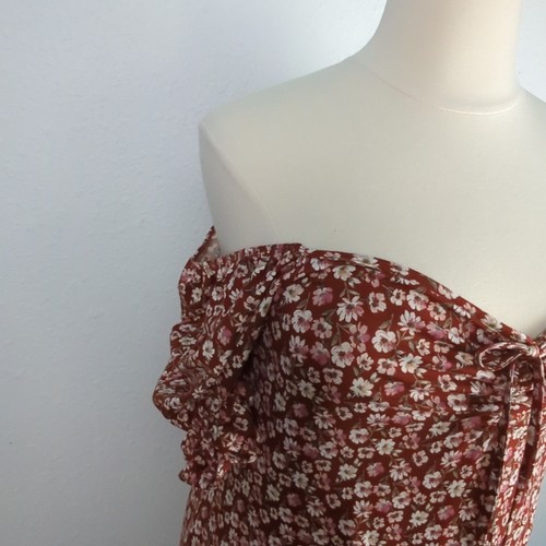 Vibe Sportswear Fit & Flare Dress 2X Brown Floral Knee Length - Picture 6 of 10