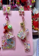 Custom Handmade Resin One Clip & Dangle Charms Strawberry Theme