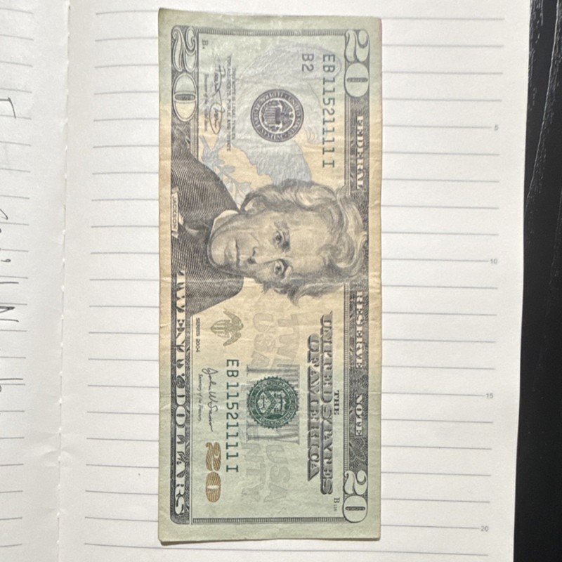2004 $20 Federal Reserve Note Banknote Circulated Small Size Andrew Jackson