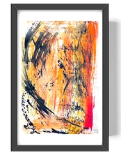 GUAJARDO Neo Expressionism Tiger Fur 9X6 Paper Signed COA Art