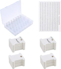 Peirich Embroidery Floss Organizer Box - 24 Compartments with 100 Hard Floss Bob