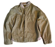 Chaqueta De Colección Años 60 Montgomery Ward Caqui Beige Cremallera Completa Hecha en USAM Talla 40