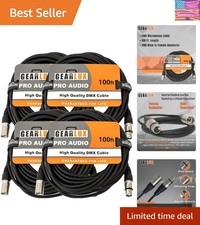 4 Pack DMX Cable 100 Ft with - Perfect for Musicians  Techs