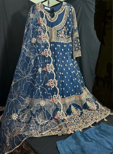 Brand - Zarqun Premium - Beautiful Heavy Emb Long Dress - Medium Size - $120 - Picture 1 of 21