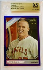 2015 Topps Heritage Mike Trout Purple Refractor #THC500 BGS 9.5 Gem-Mint 💎