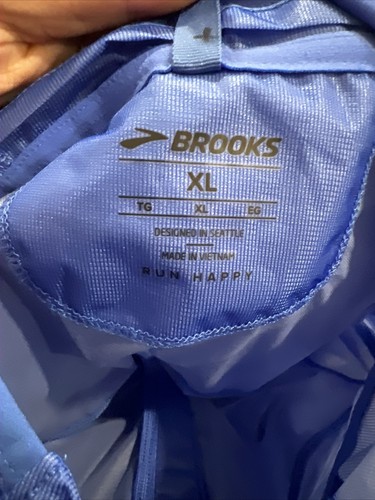 Brooks Mens All Altitude Blue Hooded Weatherproof Running Full Zip Jacket SZ: XL - Picture 12 of 12