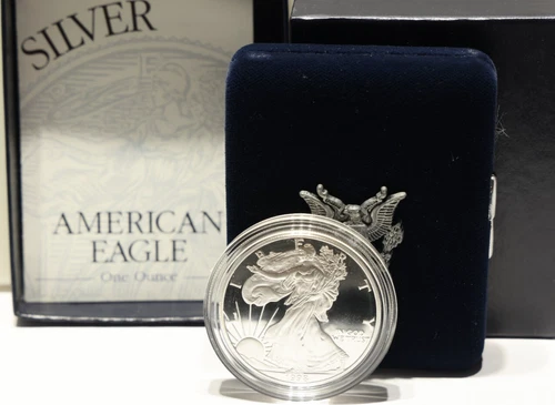 1998-P AMERICAN SILVER EAGLE 1OZ PROOF $1 COIN W/ U.S. MINT BOX & COA