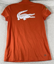 Lacoste Sport Miami Open Women's Big Croc Orange Polo, Tennis, Ultra Dry Size 32