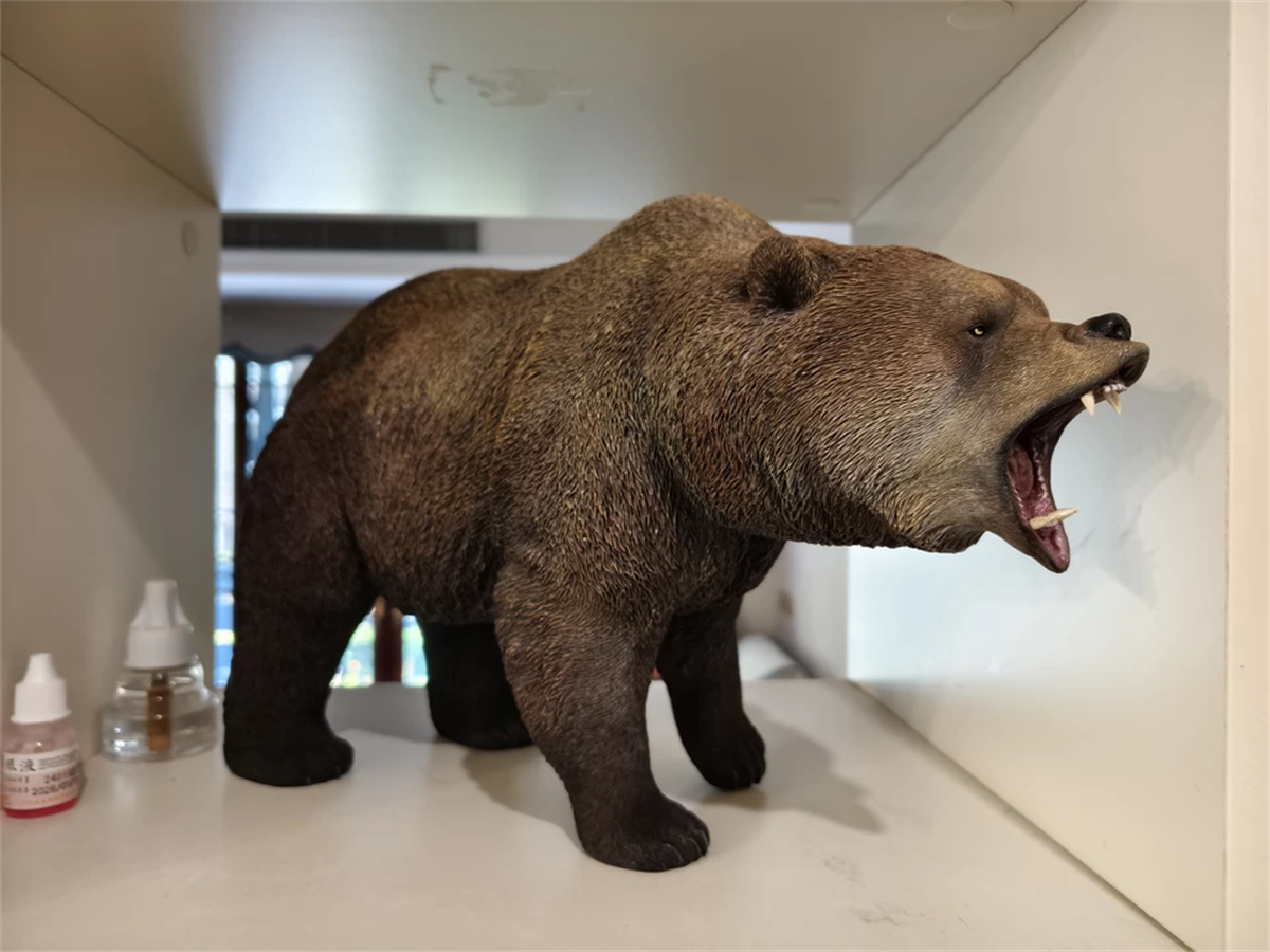 JXK 1/6 Brown Bear 2.0 Model Grizzly Bear GK Animal Figure Decor