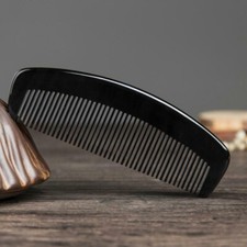 Natural Black Buffalo Horn Comb Hair Brush Genuine Fine Toothed Massage Comb