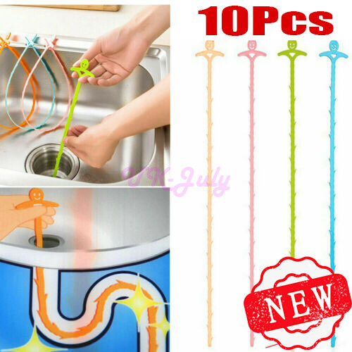 >>10X Bathroom Sink Drain Cleaner Unblocker Hair Remover Shower Snake