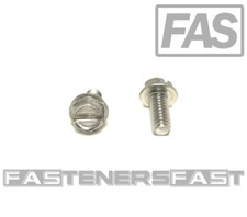 100 8-32x3/8 Stainless Steel Slotted Hex Washer Head Machine Screws 18-8