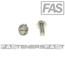 (100) 8-32x3/8 Stainless Steel Slotted Hex Washer Head Machine Screws 18-8