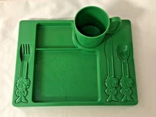 Green Giant- Little Sprout- Compartmentalized dinner tray with silverware & Cup