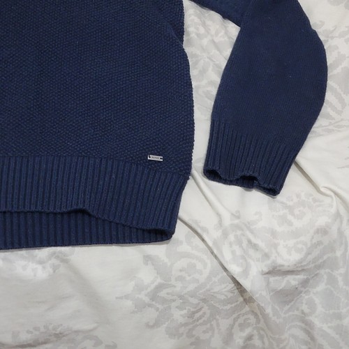 Tommy Hilfiger Boy's Navy Blue Pullover Long Sleeve Shawl Collar Knit Sweater M - Picture 3 of 6
