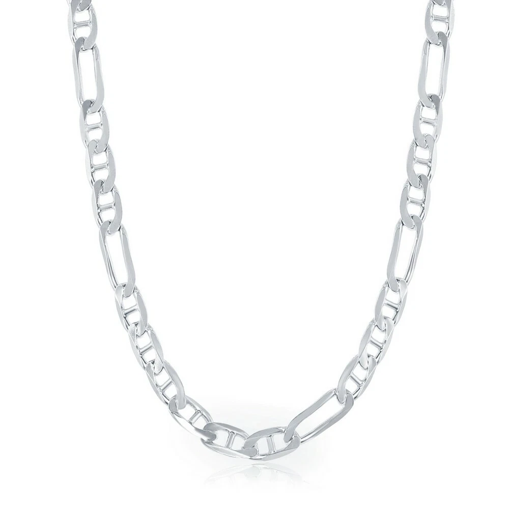 Classic Women's Chain Sterling Silver 6 mm Figaro Gucci Lobster Clasp, 22 inch
