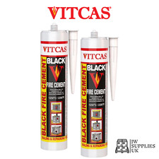 x2 Vitcas Black Fire Cement 310ml,Heat Resistant Up to 1250°C, Fireplaces & more