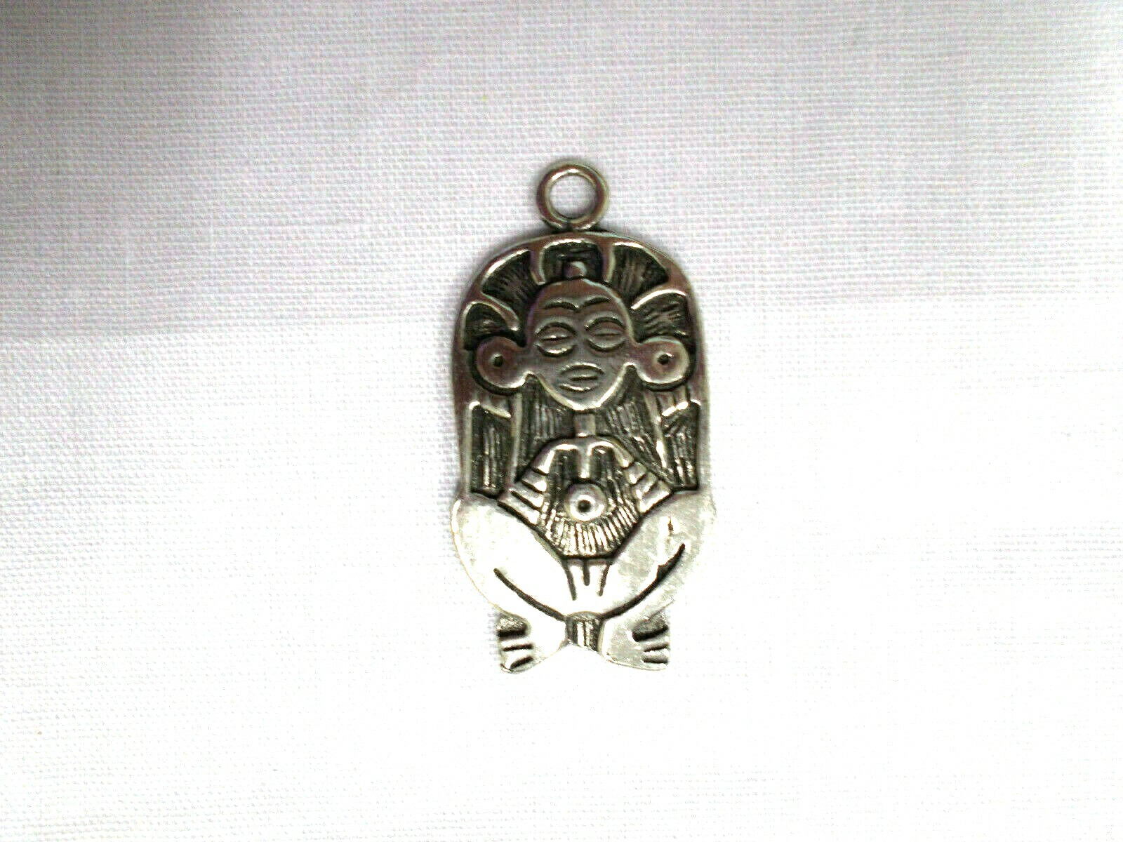 Taino Atabey Goddess Puerto Rico Fertility Fresh Water Pewter Pendant Necklace