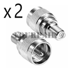 2 Pack Lot UHF PL-259 Male Plug to F Type Female RF Adapter Converter Connector