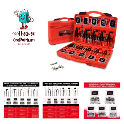 338Pc Thread Repair Kit, HSS Drill Helicoil Repair Kit SAE&Metric，1/4'' 5/16'' ...