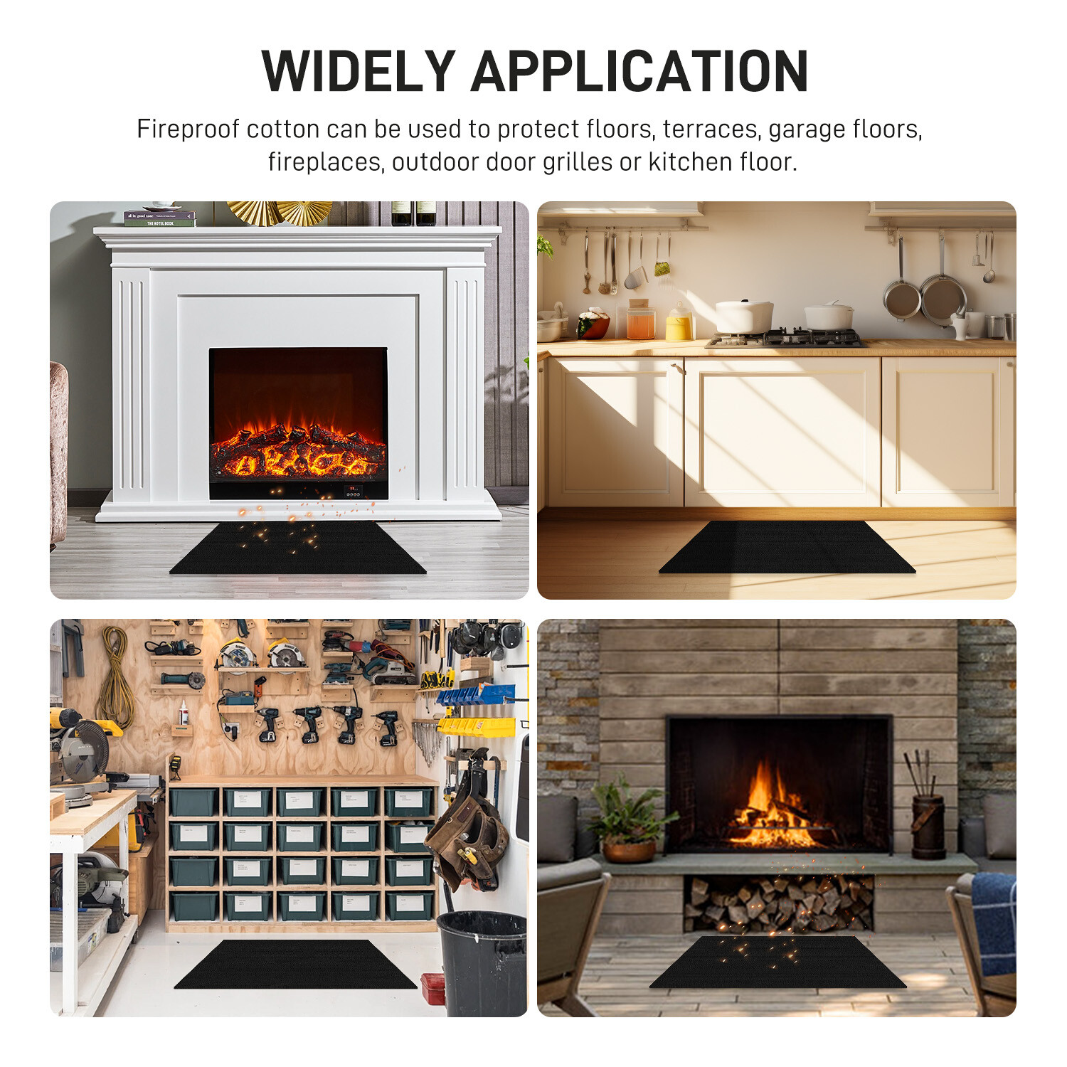 Under Grill Floor Mat,Premium Grill Mat for Deck, Oil Absorbent, Deck Protector