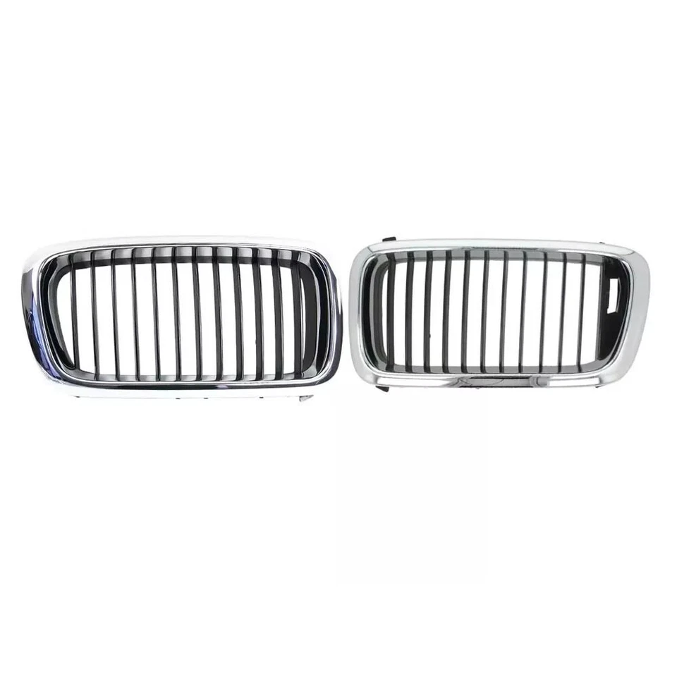 95-01 Fit For BMW E38 Sedan Chrome+Black Slat Front Kidney Grille 750iL Foto 3 de 4