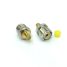 2PCS SMA Female Plug to UHF PL259 SO239 Female RF Connector Adapter Cable