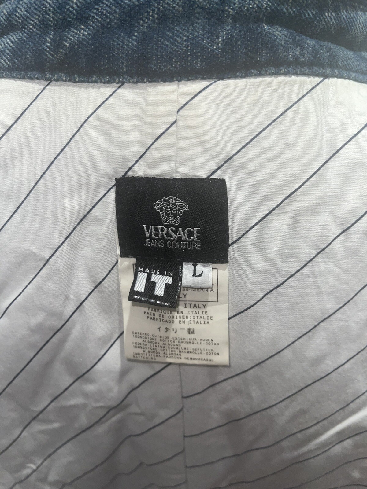 LUXURY “VERSACE “ JEANS COUTURE Denim Jacket Coat Si… Gem