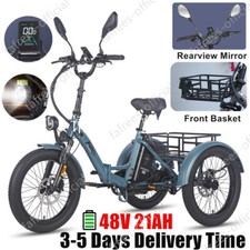 Fafrees 20in Electric Tricycle 48V 21AH Cargo E-Trike Fat Tire 3 Wheel E-Bike CE