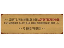 Targa in metallo shabby chic latta calendario dell'avvento scambia frase divertente regalo