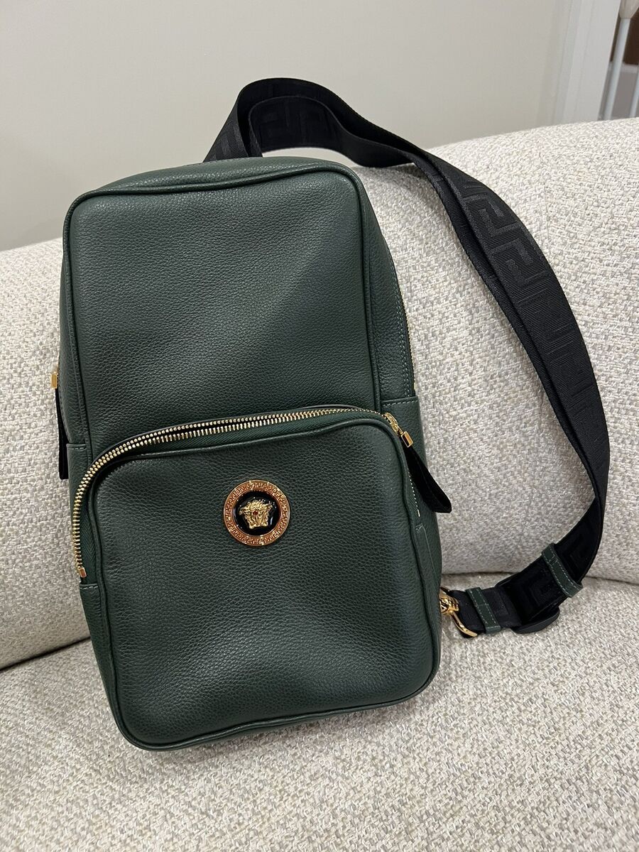 VERSACE Sling Cross Body bag men leather Green NWT | eBay VERSACE Sling Cross Body bag men leather Green NWT | eBay