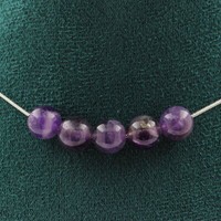 Halskette 5 Amethyst Perlen 8 Mm. Kette Aus Edelstahl Halskette Frauen, Hom