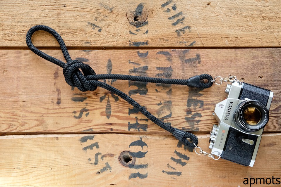 Rope Camera Strap in Black with Metal Clasps by APMOTS Shoulder Sling ...