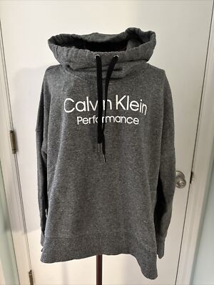 calvin klein S charcoal gray cowl neck sweatshirt - Main Image