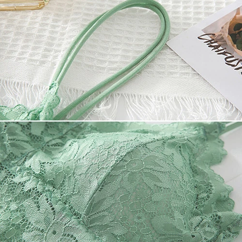 Mujeres Push-Up Correa Encaje Sujetador Top Dama Bralette Ropa Interior Lencería Top Corto Chaleco - Imagen 14 de 28