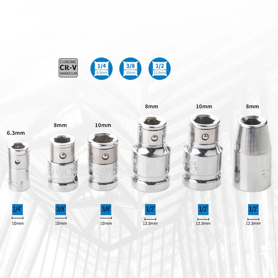 1/4" Square Hole to 1/4" 6.3mm Hex Screwdriver Bits Adapter Converter Socket Bi↔ - Image 3 of 4