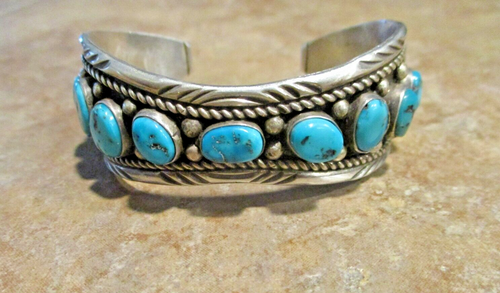 HERVORRAGEND!! Vintage Navajo Sterling Silber ELF PREMIUM TÜRKIS Armband