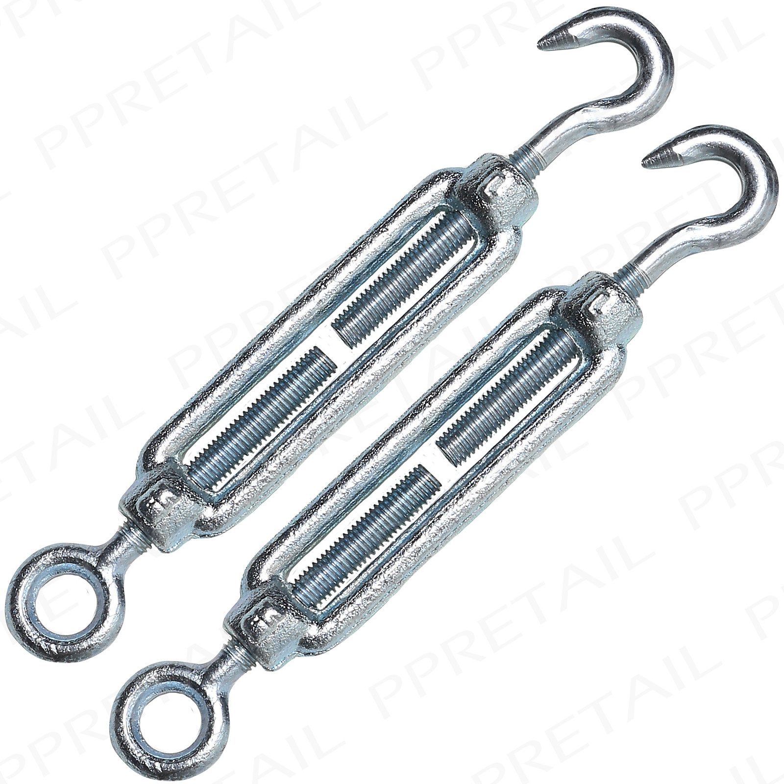 2 x HEAVY DUTY 5mm TURNBUCKLES Rope/Wire/Cable/Chain Tensioner/Screw