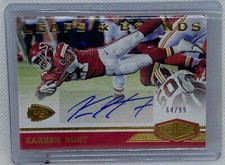 KAREEM HUNT 2018 PANINI PLATES AND PATCHES LEAPS & BOUNDS AUTO #D 64/99