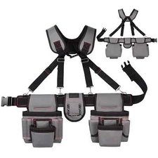 Tool Pouch Tool Belt with Suspenders Electrician Tool Belts Carpenter for men