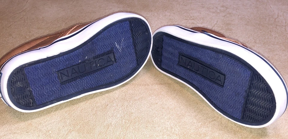 Nautica ребенка ясельного возраста Baby обувь эластичный коричневый синий размер США 7 - Изображение 4 из 4