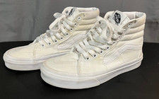 Vans SK8 HI All White Canvas High Top Skateboard Shoes Womens 7 / mens 5.5