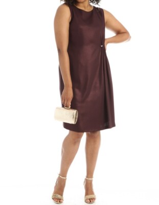 MARINA RINALDI, Lamè Dress in Purple Size MR 31, 22W US, 54 DE, 60 IT 