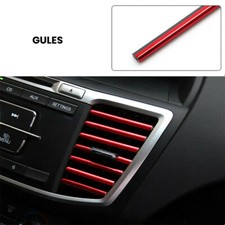 Tira de rejilla de ventilación de salida de aire acondicionado para automóvil decoración interior 10 piezas