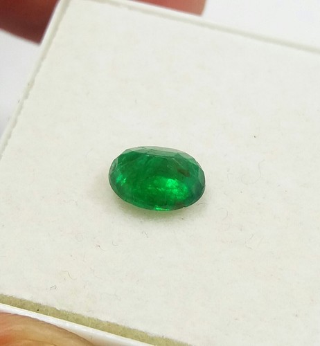 0.90 Ct Natural Deep Rich Green Emerald Oval Cut Zambia Untreated Loose 7x5 MM - Picture 12 of 12