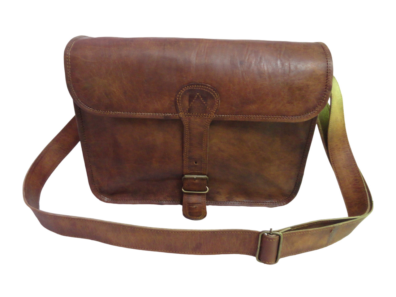 14 In Leather Messenger Bag Office Laptop Satchel School Crossbody Shoulder Bags