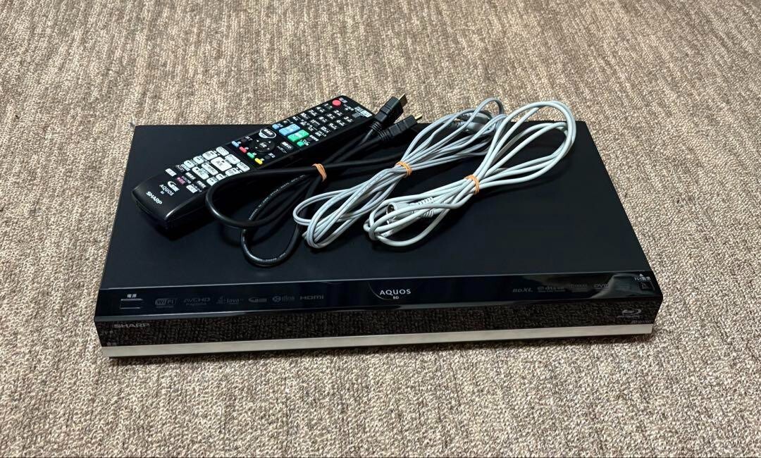 M5382 SHARP AQUOS☆HDD/BDレコーダー☆BD-W1700 Sharp BD-W1700 Blu-Ray Recorder AQUOS 1TB Black Remote