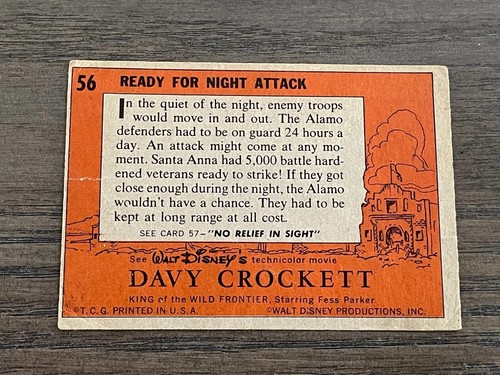 1956 Topps Davy Crockett Orange Back #56 Ready for Night Attack - Picture 4 of 4