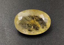 9.55 Ct Natural Rutilated Quartz Oval Faceted 17.40x12.30mm Loose Gemstone W216