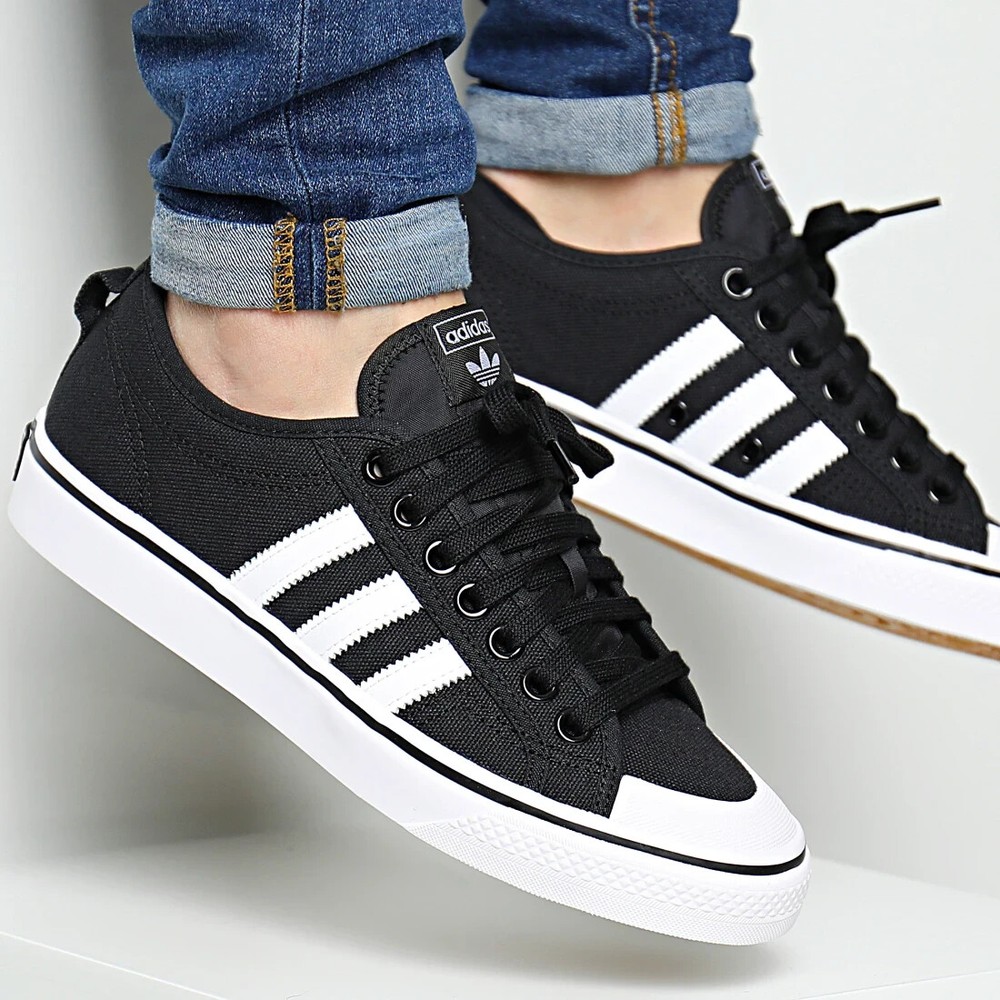 Adidas Originals Nizza Men’s 11.5 Sneakers Athletic Shoe Black Trainers #204